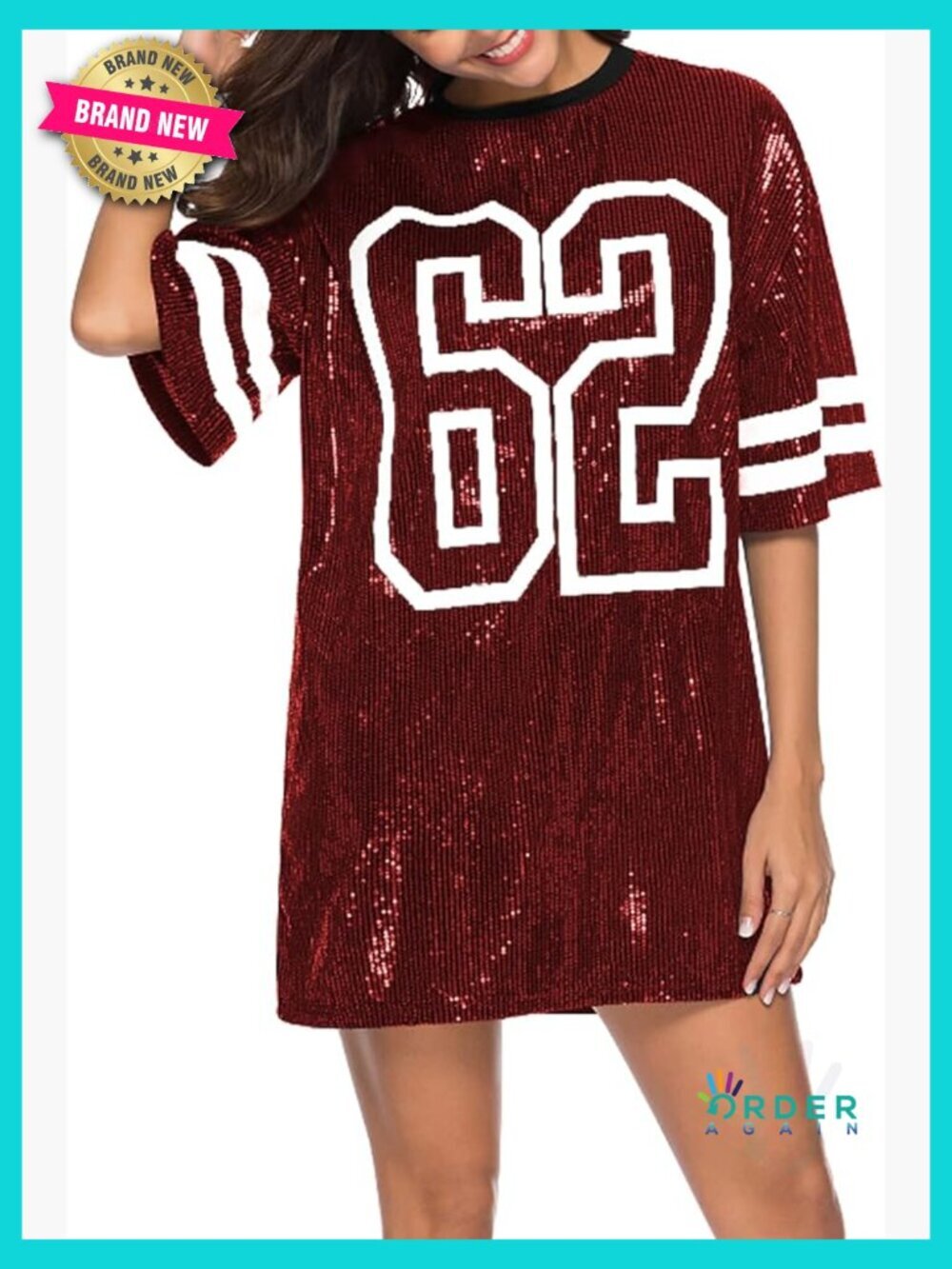 Short Sleeve Sequin T-Shirt Crew Neck Pullover Blouse Party Top Swing Dressy